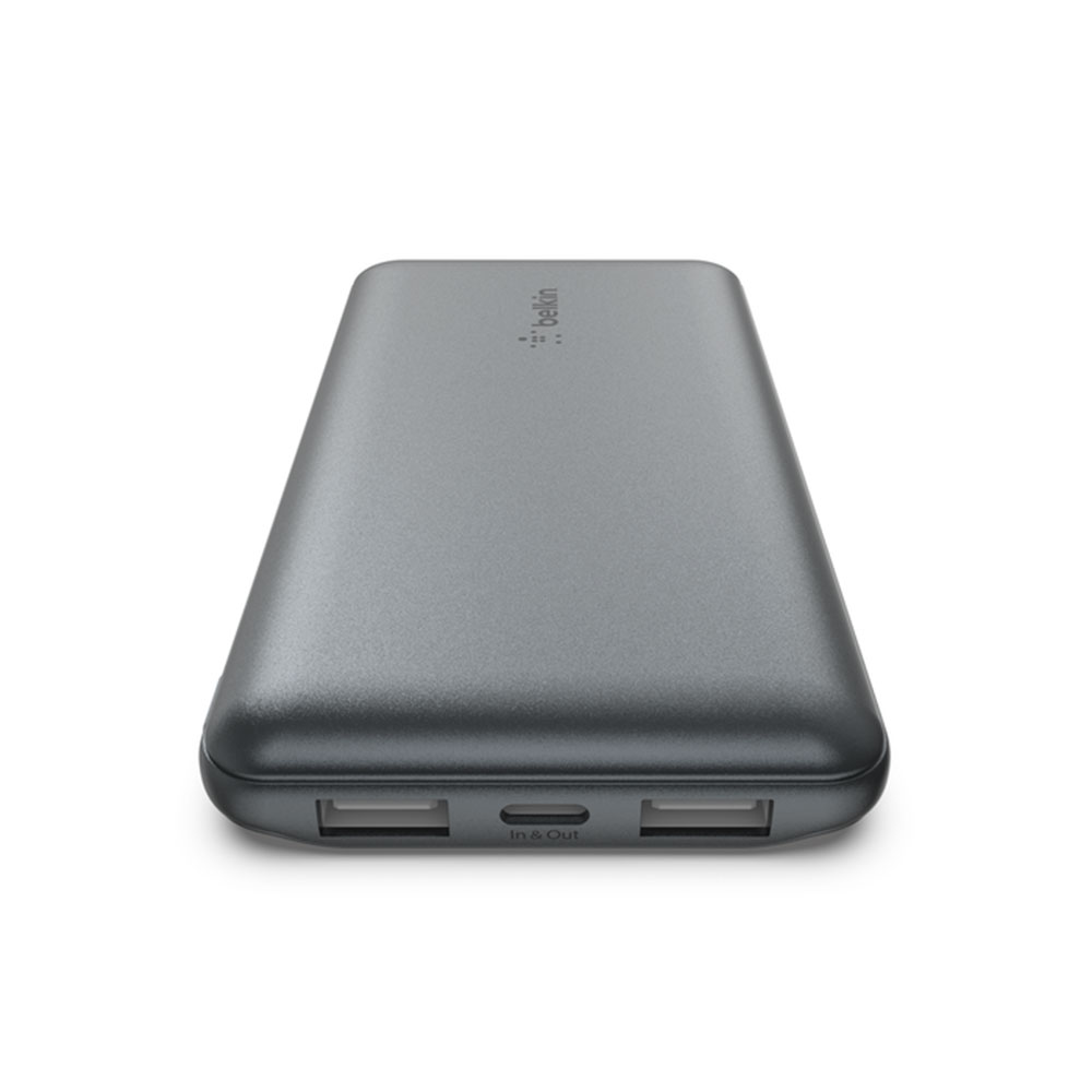 Belkin Boost Charge 3-Port Powerbank 10K + USB-A to USB-C kábel - Space Gray