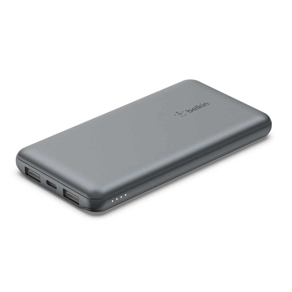 Belkin Boost Charge 3-Port Powerbank 10K + USB-A to USB-C kábel - Space Gray