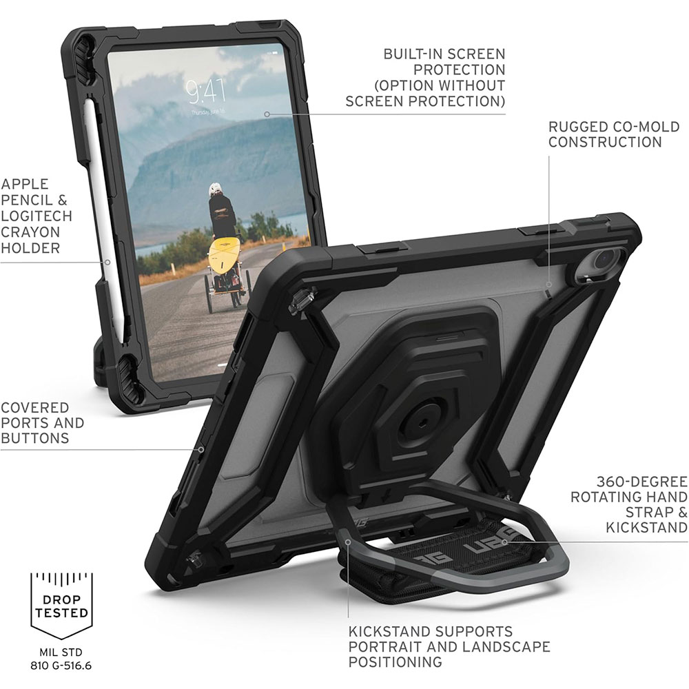 UAG kryt Plasma with KickStand & Handstrap pre iPad 10-11 Gen 2022/2025 - Black/Ice
