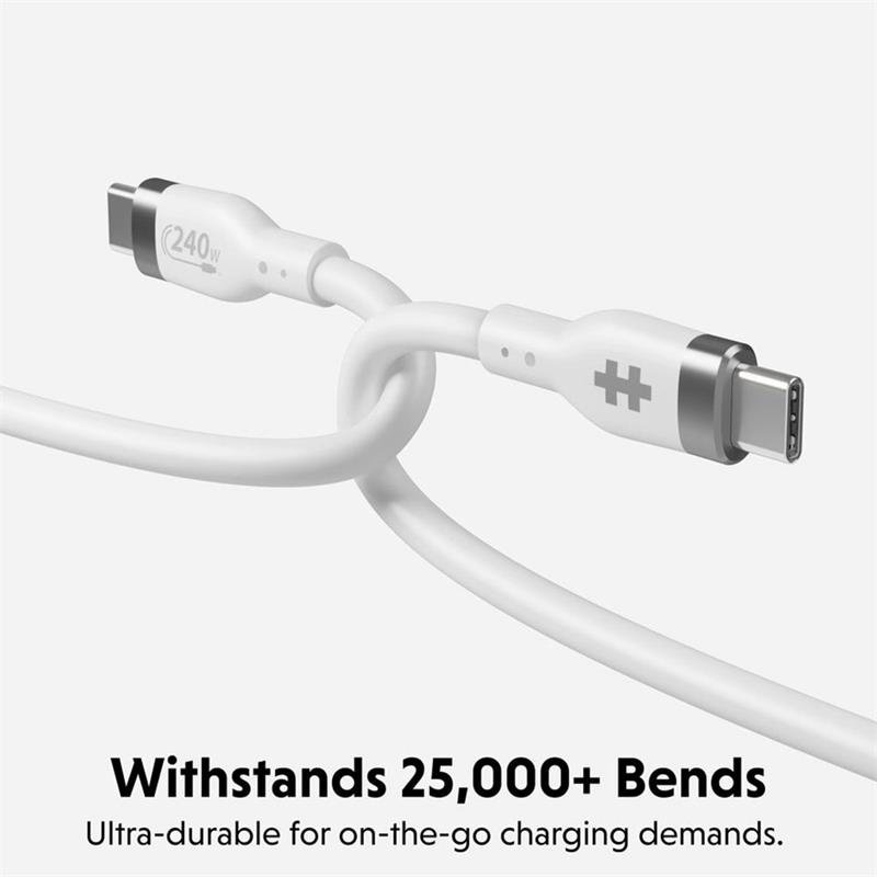 Hyper kábel HyperJuice 240W Silicone USB-C to USB-C Cable 1m - White