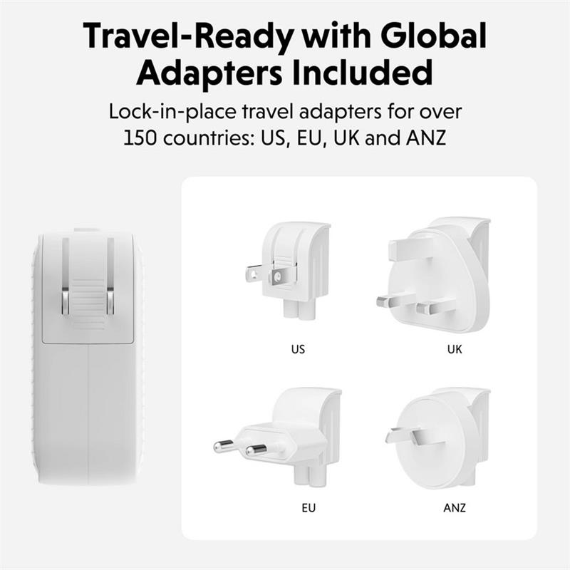 Hyper HyperJuice 70W USB-C GaN Travel Charger - White