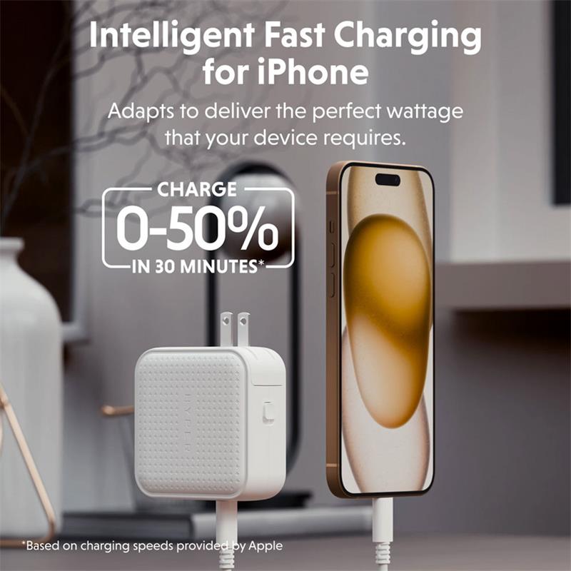 Hyper HyperJuice 70W USB-C GaN Travel Charger - White