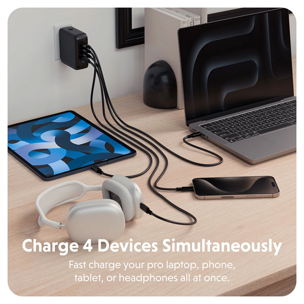 Hyper HyperJuice 100W USB-C GaN Travel Charger - Black