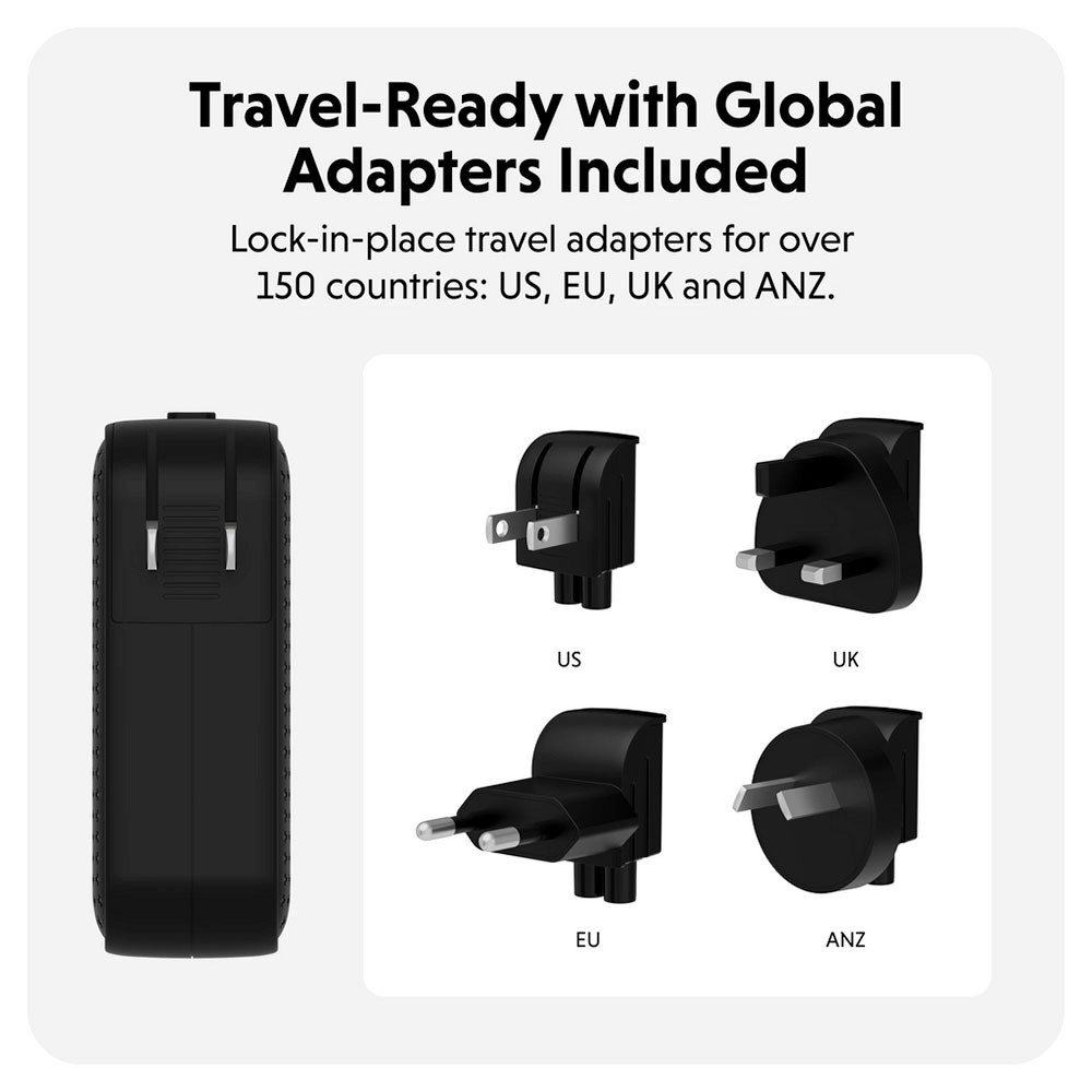 Hyper HyperJuice 100W USB-C GaN Travel Charger - Black