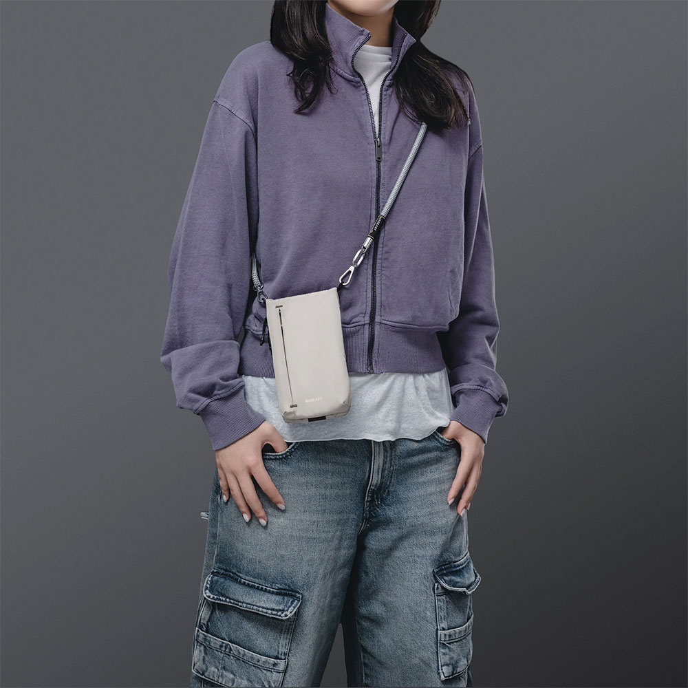 SwitchEasy Sacoche Utility Crossbody Bag + Strap Phone Lanyard 8.3mm -  Cement Gray + Gray