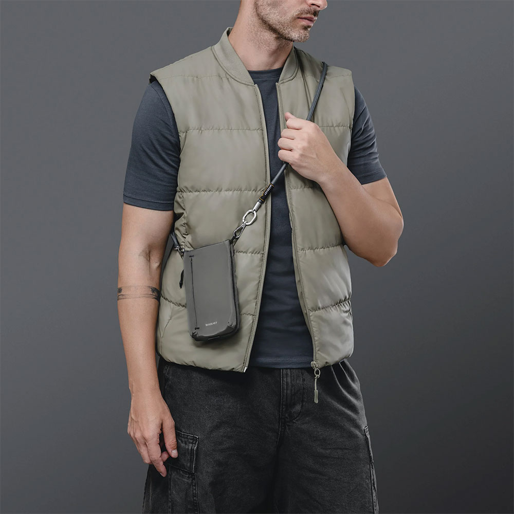 SwitchEasy Sacoche Utility Crossbody Bag + Strap Phone Lanyard 8.3mm -  Concrete Gray