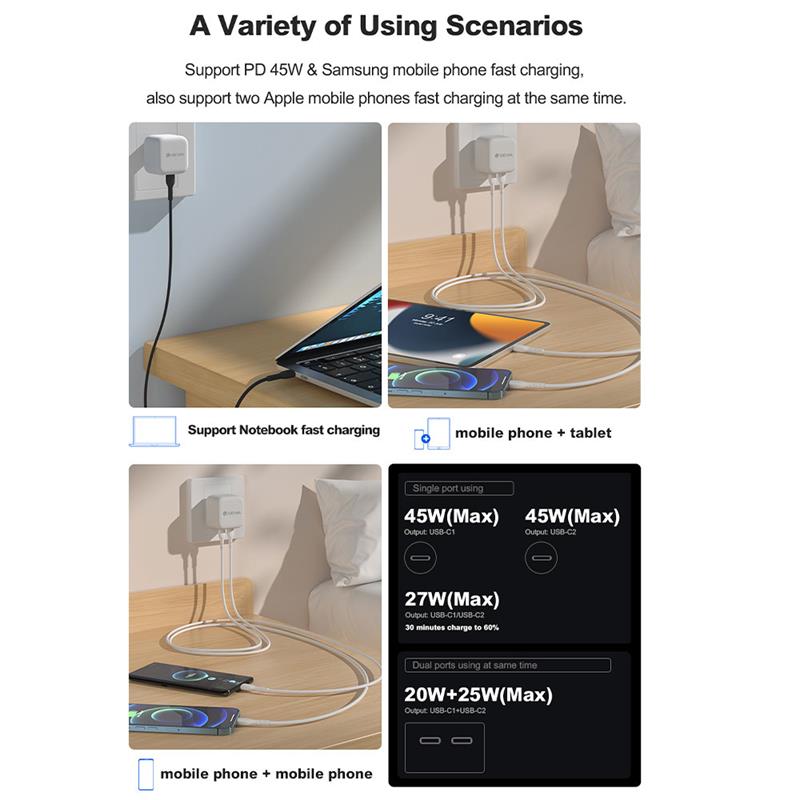 Devia sieťová nabíjačka Extreme Speed GaN PD Quick Charger 45W - White