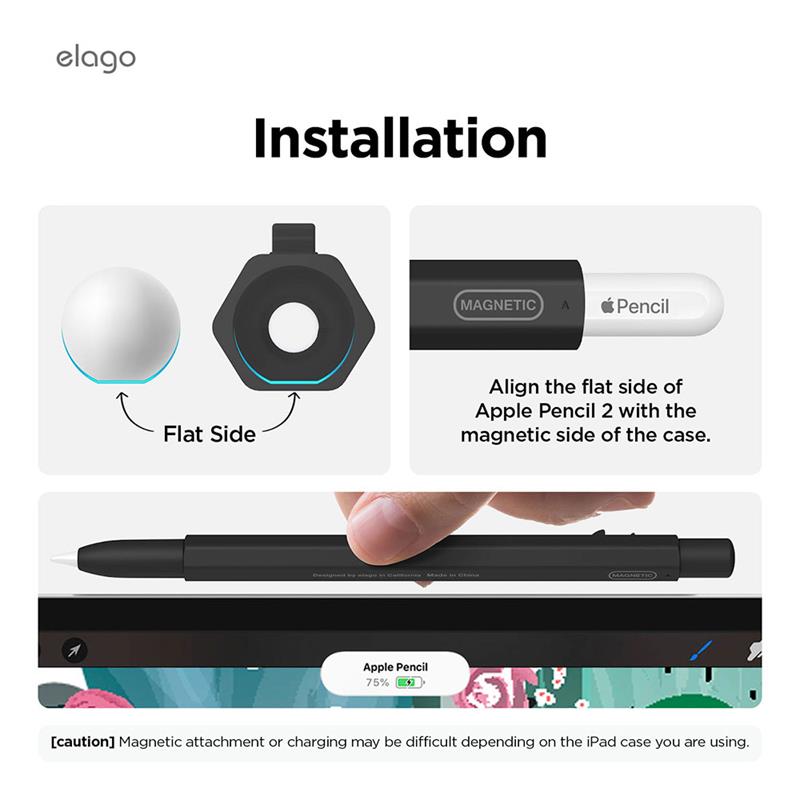 Elago kryt X Monami Case pre Apple Pencil 2nd Gen & Pencil Pro - Black