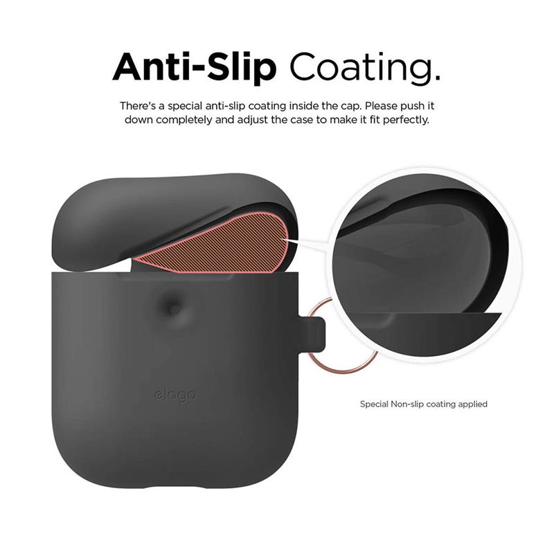 Elago Airpods 2 Silicone Hang Case - Dark Gray
