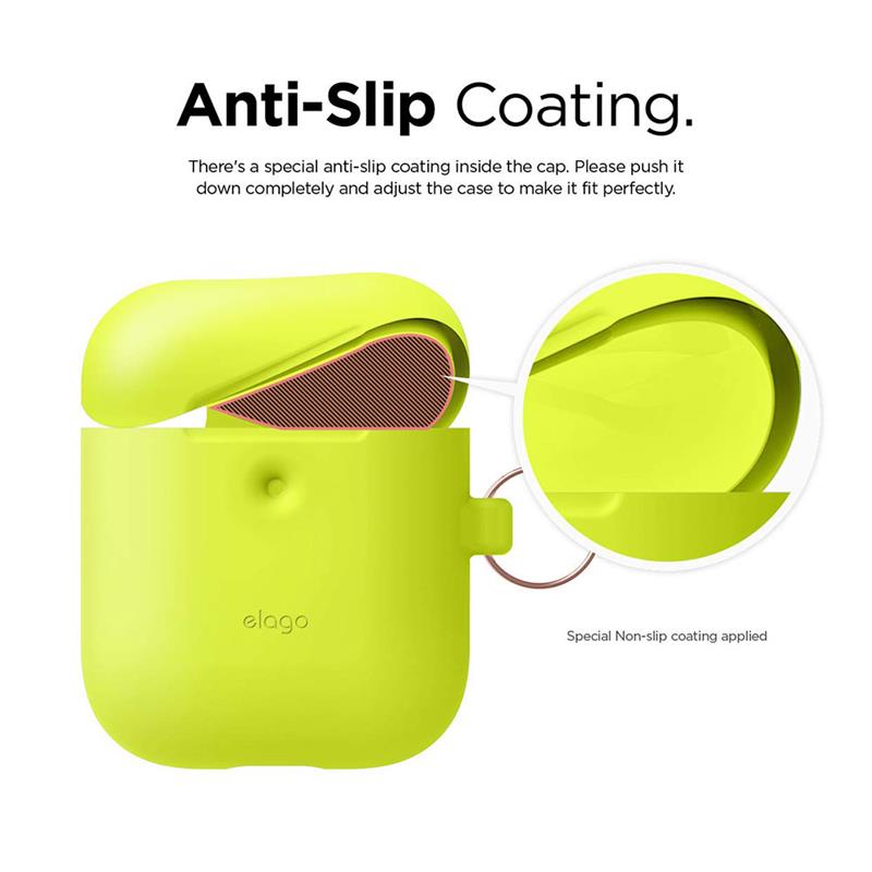 Elago Airpods 2 Silicone Hang Case - Neon Yellow