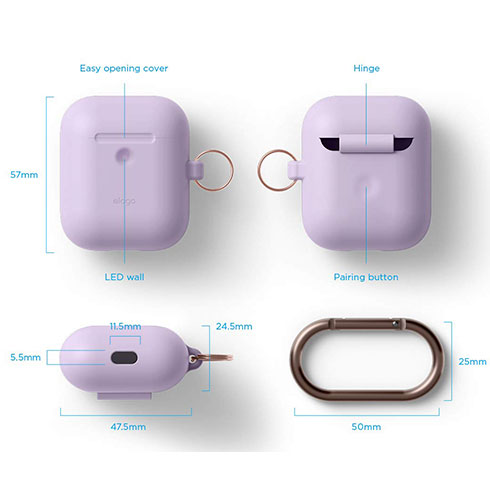 Elago Airpods 2 Silicone Hang Case - Lavender