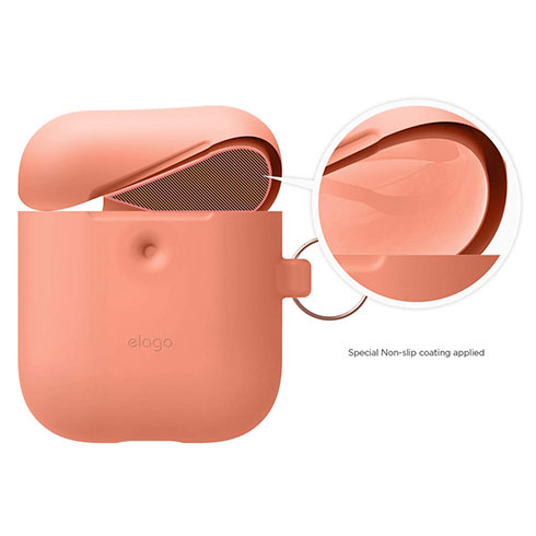 Elago Airpods 2 Silicone Hang Case - Peach