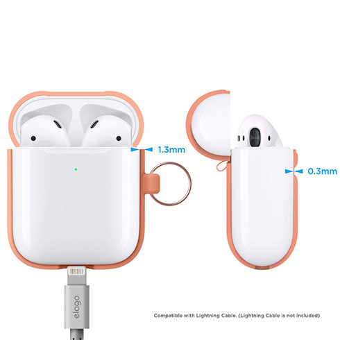 Elago Airpods 2 Silicone Hang Case - Peach