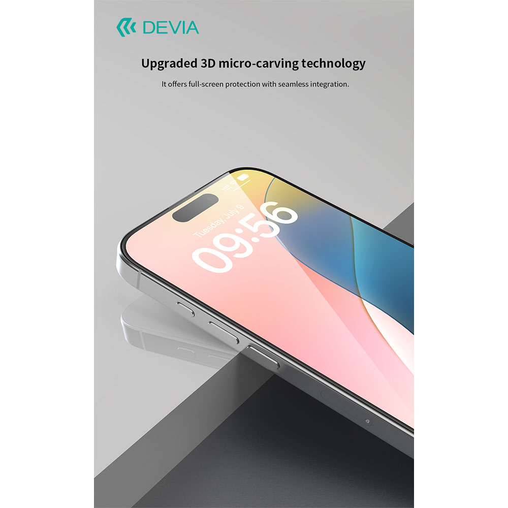 Devia ochranné sklo Star Series pro iPhone 16 Plus - Black Frame