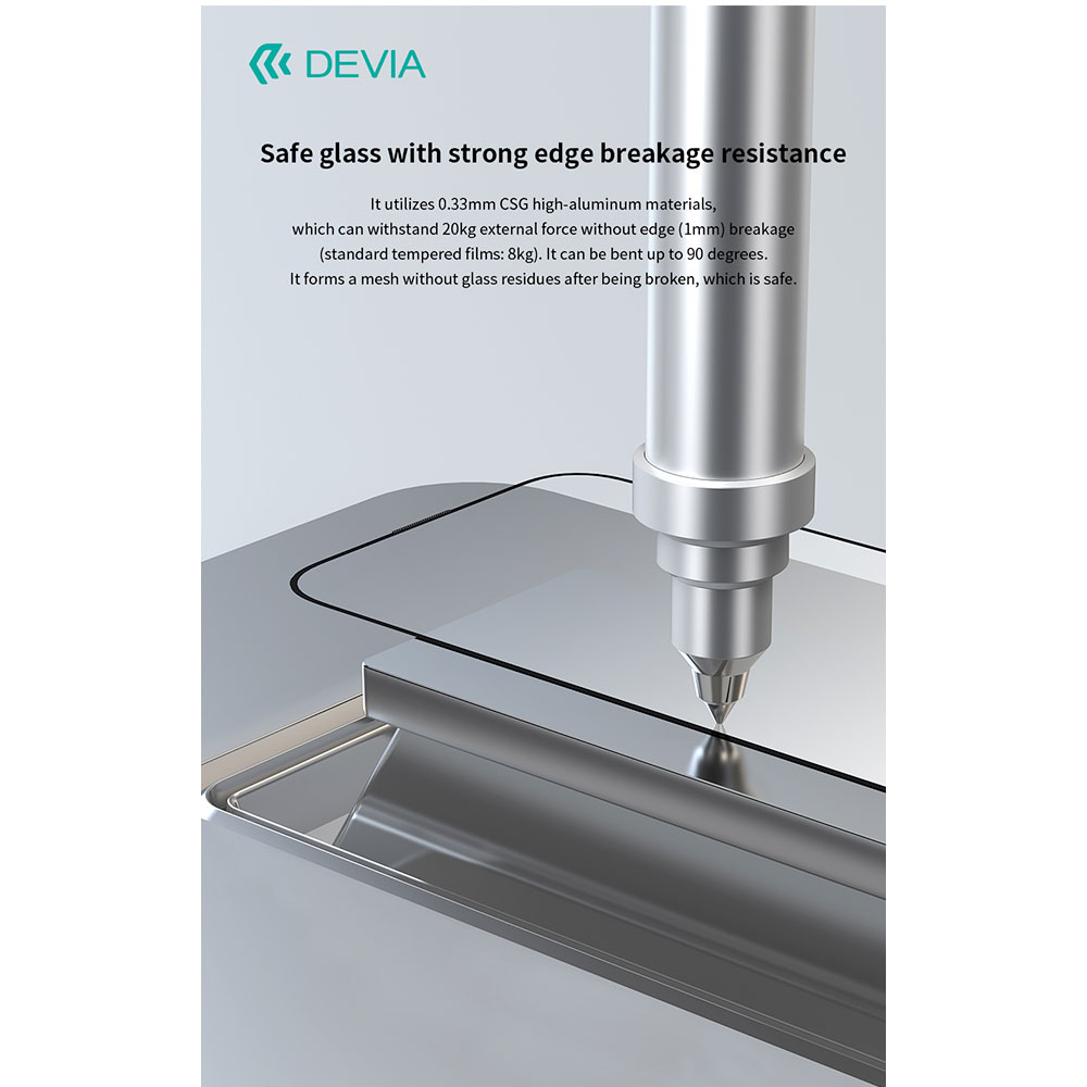 Devia ochranné sklo Van Series Anti-Static pre iPhone 16 Pro - Black Frame