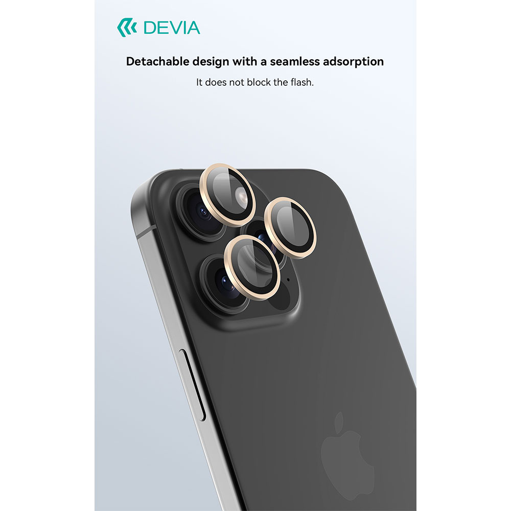 Devia Peak Series Lens Protector pre iPhone 16 Pro/16 Pro Max - Dark Black