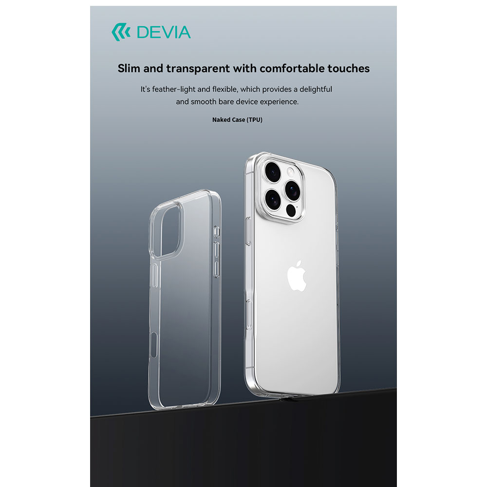 Devia kryt Naked TPU Case pre iPhone 16 Pro Max - Clear