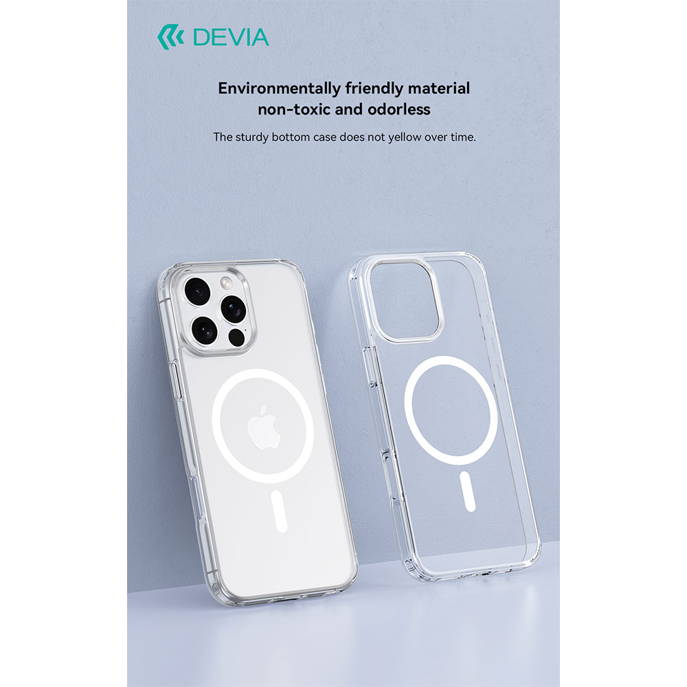 Devia kryt Pure Clear Magnetic Shockproof Case pre iPhone 16 Pro Max - Clear