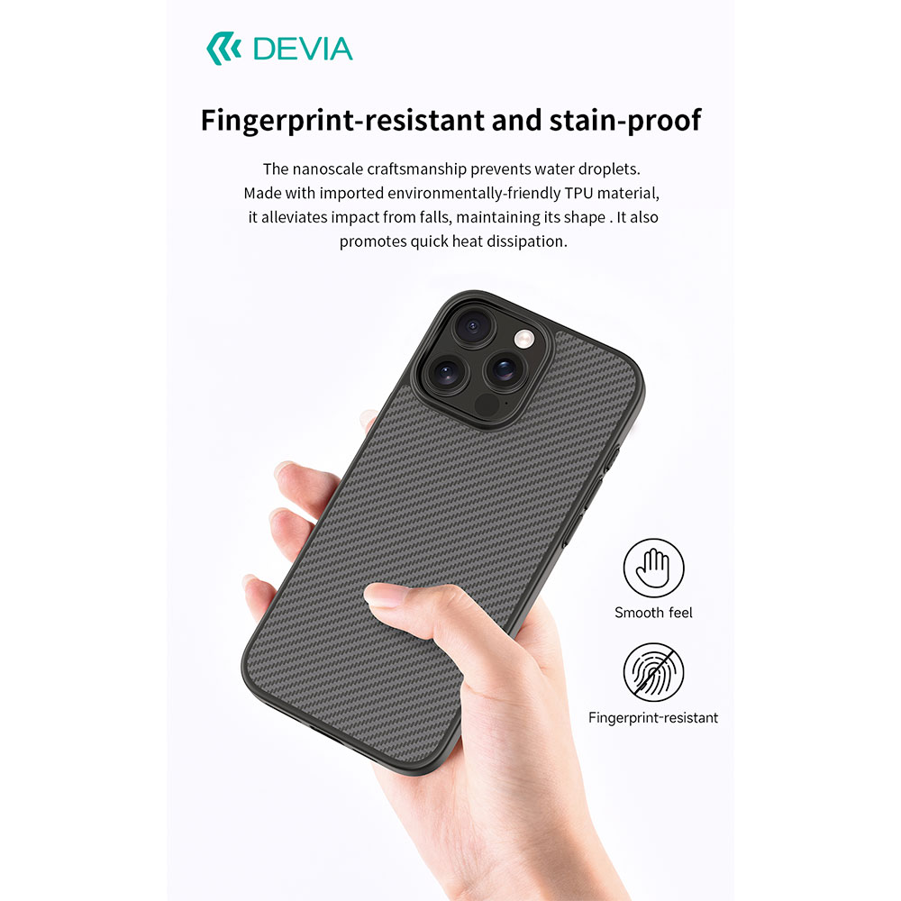 Devia kryt Kevlar Ultra-Thin Magnetic Shockproof Case pre iPhone 16 Pro - Black
