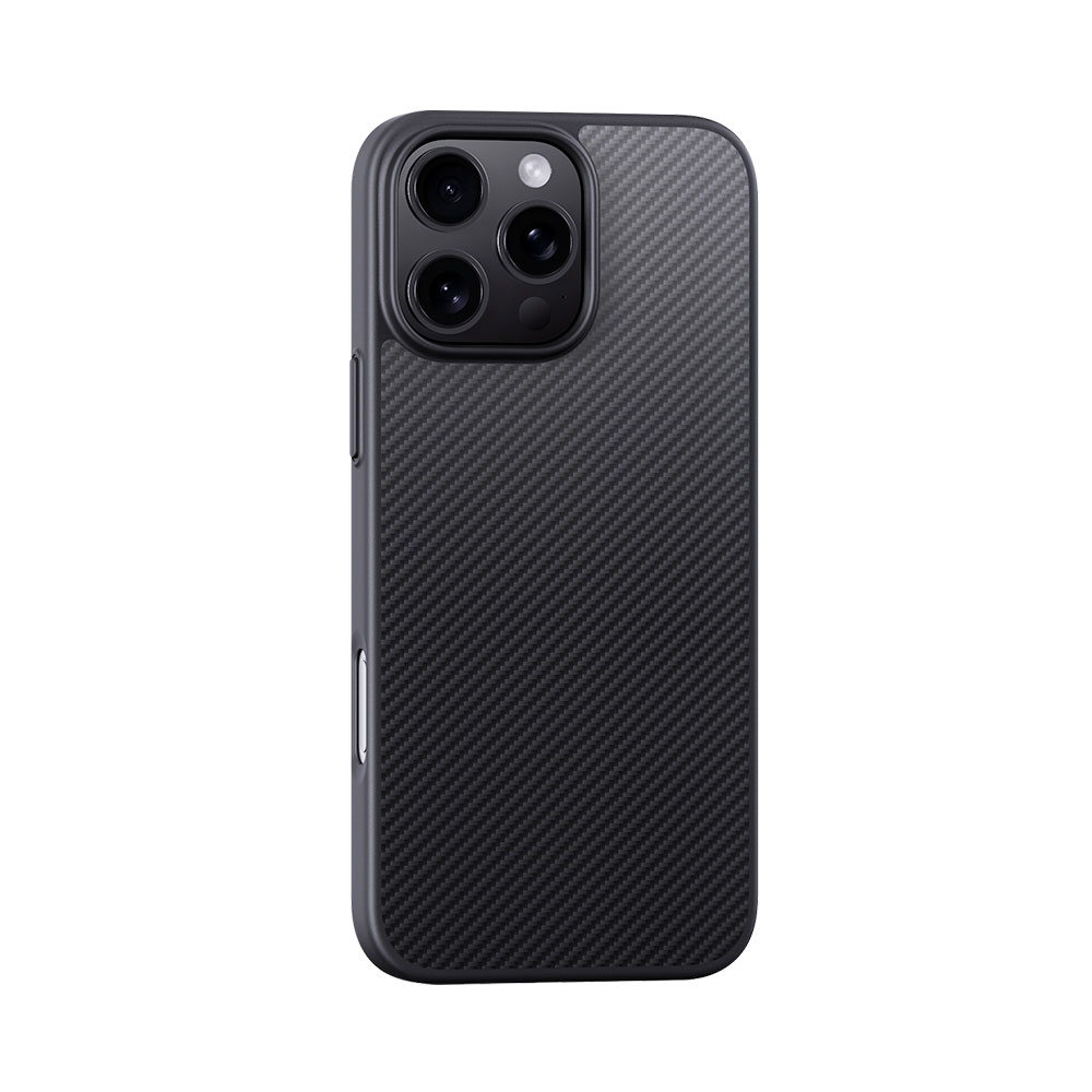 Devia kryt Kevlar Ultra-Thin Magnetic Shockproof Case pre iPhone 16 Pro - Black