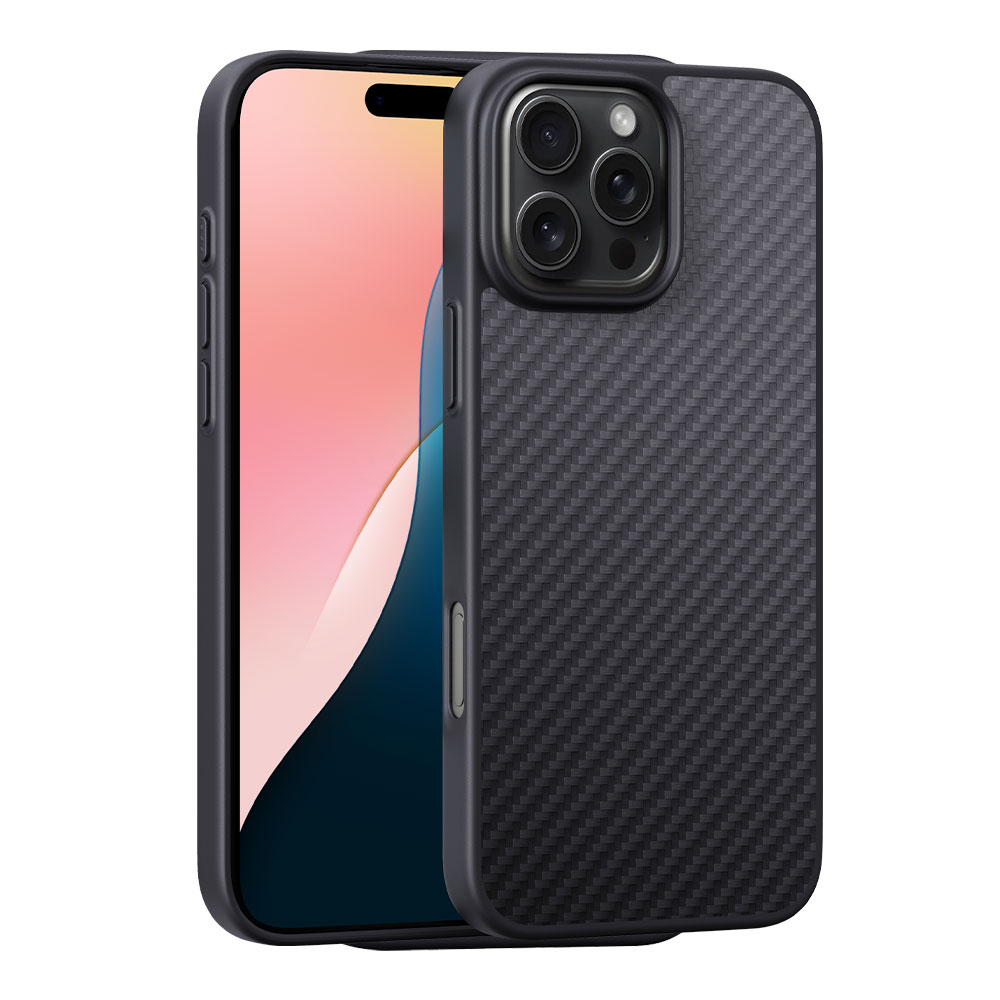 Devia kryt Kevlar Ultra-Thin Magnetic Shockproof Case pre iPhone 16 Plus - Black