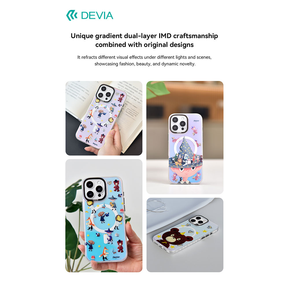 Devia kryt Canvas Series Magnetic Case pre iPhone 16 Pro - Starry Bear