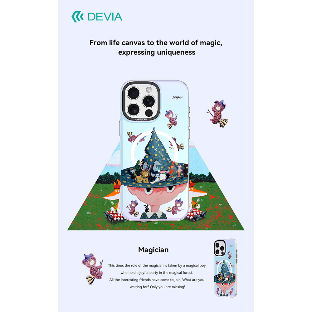 Devia kryt Canvas Series Magnetic Case pre iPhone 16 Plus - Magician