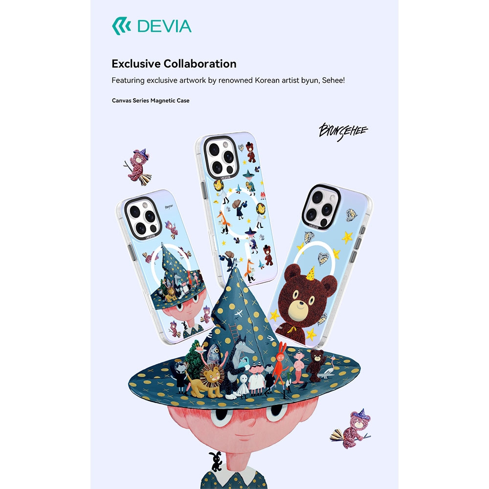 Devia kryt Canvas Series Magnetic Case pre iPhone 16 Pro Max - Starry Bear