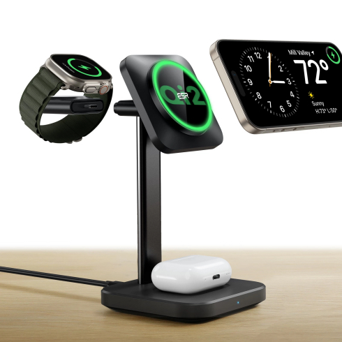 ESR Qi2 3-in-1 Watch Wireless Charging Set - Black