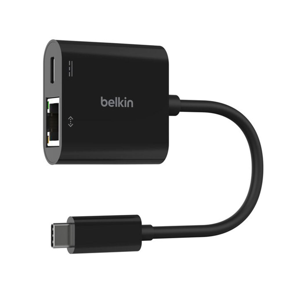 Belkin USB-C to Ethernet + 100W Charge Adapter - Black