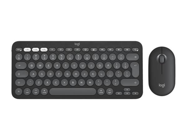 Logitech Pebble 2 combo pre Mac - tenká bezdrôtová klávesnica a myš, kombo, US - grafitová
