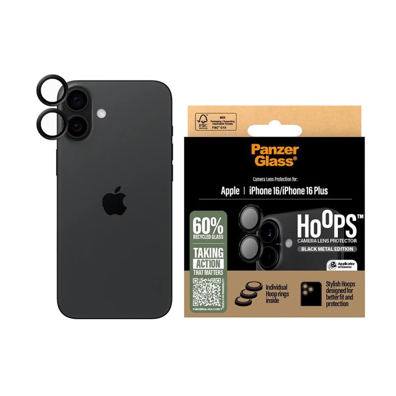 PanzerGlass ochranné sklo Hoops pre iPhone 16/16 Plus - Black