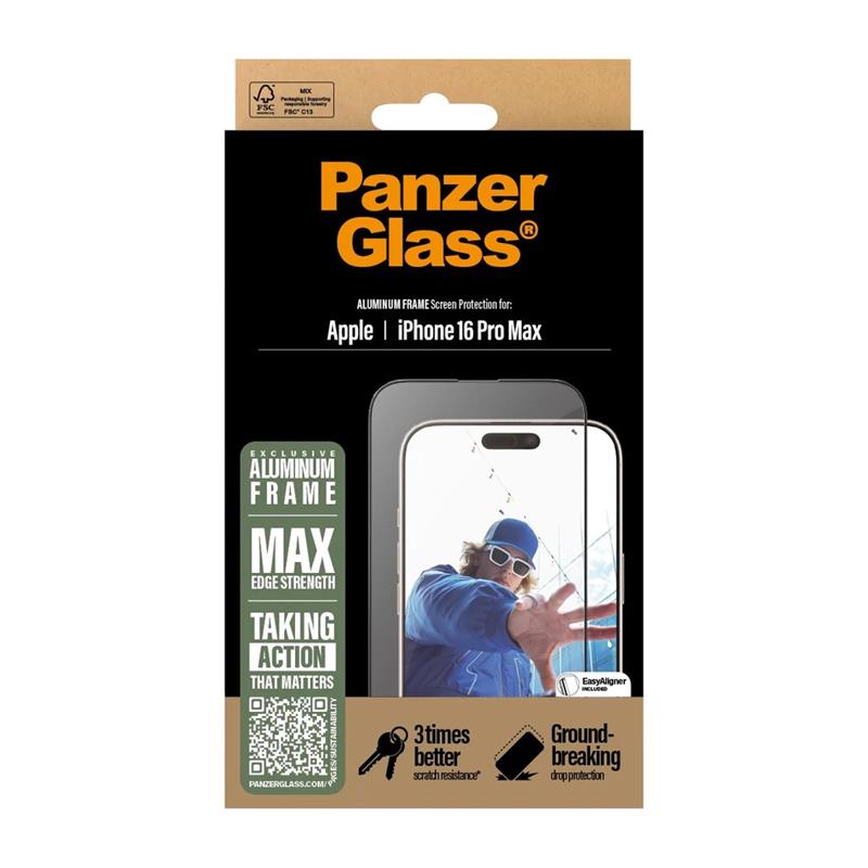 PanzerGlass ochranné sklo UWF pre iPhone 16 Pro Max - Aluminium Frame