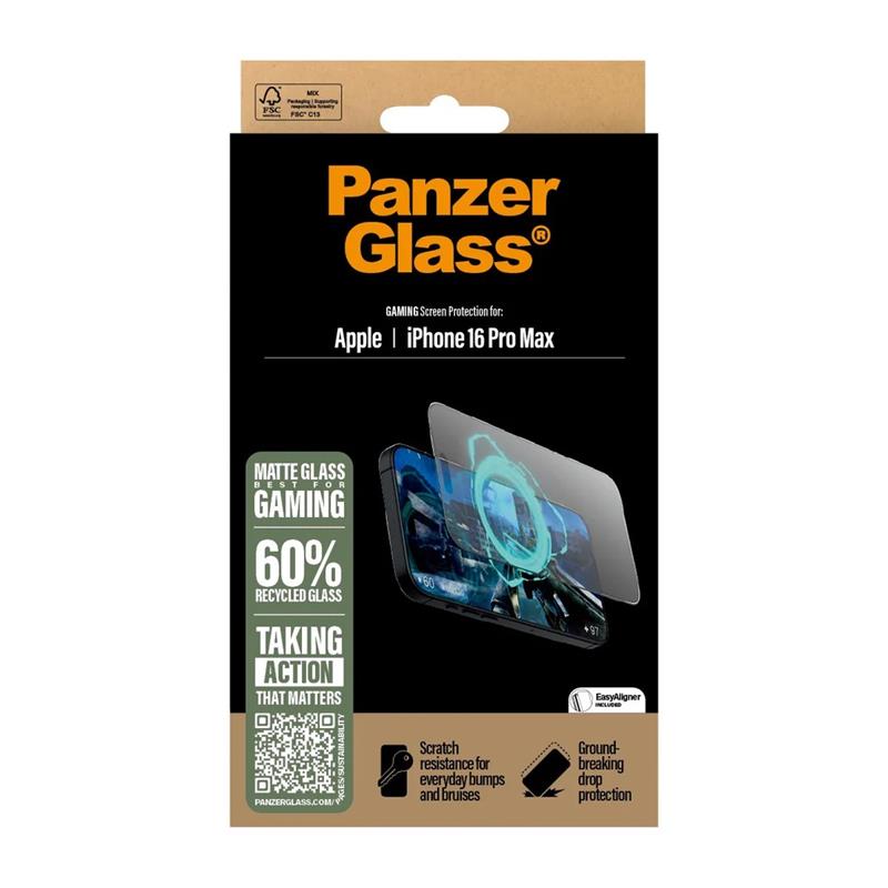 PanzerGlass ochranné sklo UWF Gaming pre iPhone 16 Pro Max - Black Frame