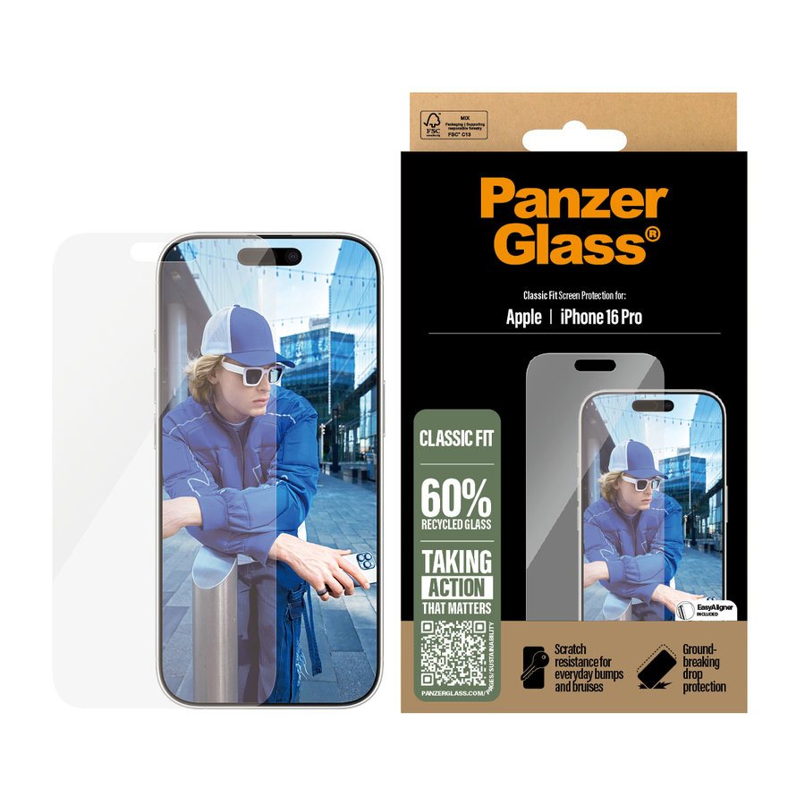 PanzerGlass ochranné sklo UWF Classic Fit pre iPhone 16 Pro - Clear