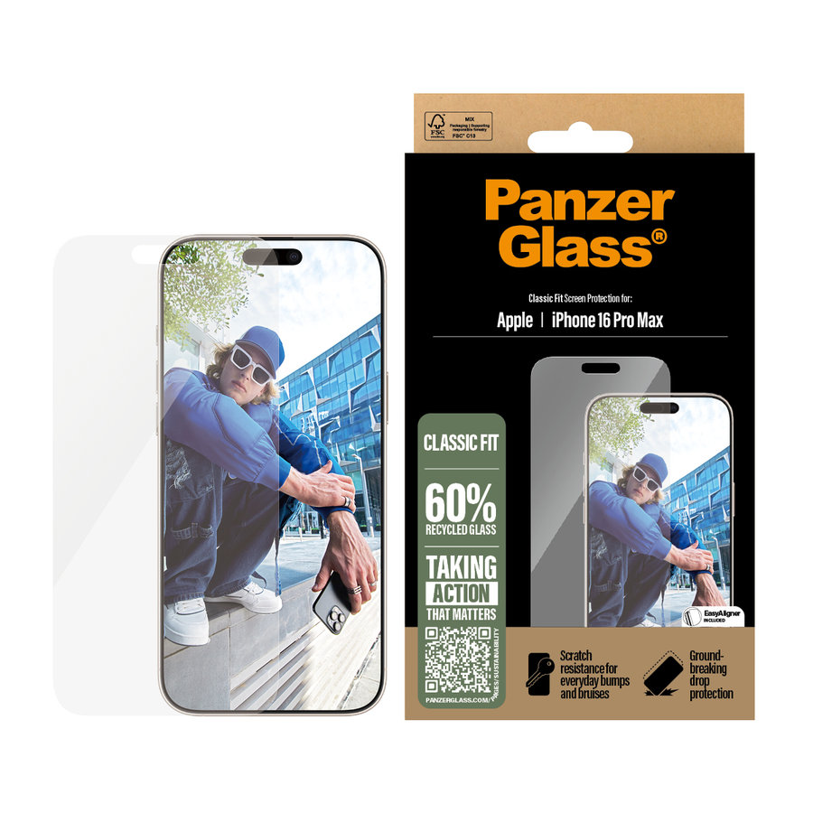 PanzerGlass ochranné sklo UWF Classic Fit pre iPhone 16 Pro Max - Clear