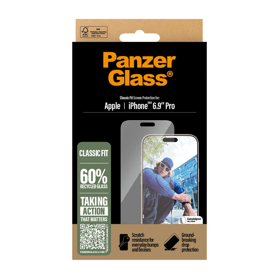 PanzerGlass ochranné sklo UWF Classic Fit pre iPhone 16 Pro Max - Clear