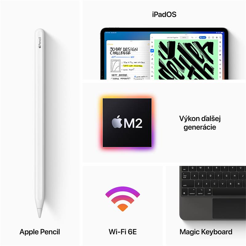 iPad Pro 12.9" Wi-Fi 128GB Strieborný (2022) *Vystavený*