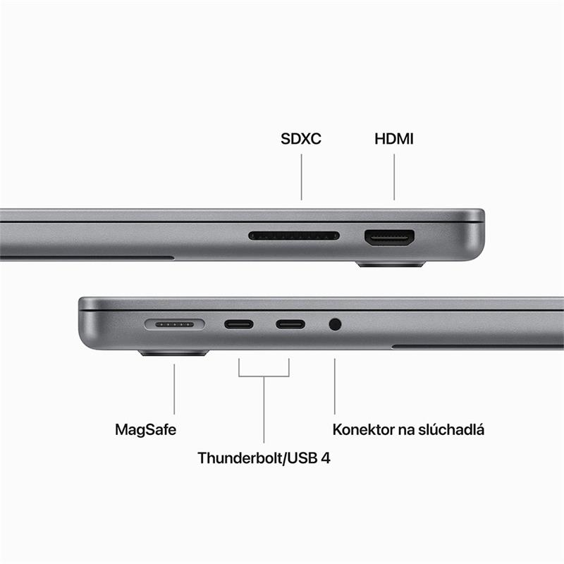 MacBook Pro 14" Apple M3 8C CPU 10C GPU 16GB 1TB Kozmický sivý SK *Rozbalený*