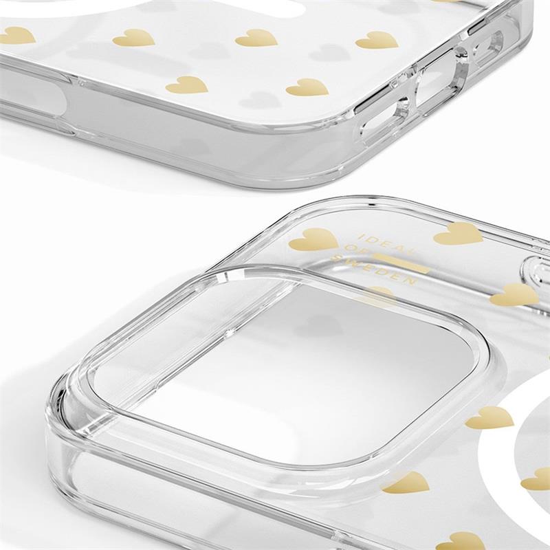 iDeal Fashion Clear Case MagSafe iPhone 16 Pro Golden Hearts