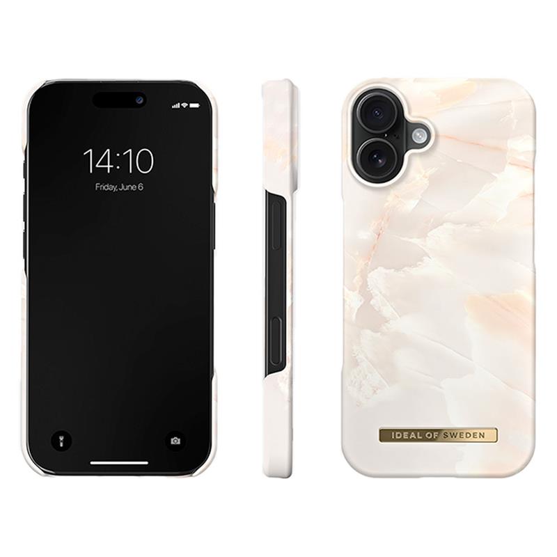iDeal Fashion Case MagSafe iPhone 16 Rose Pearl Marble
