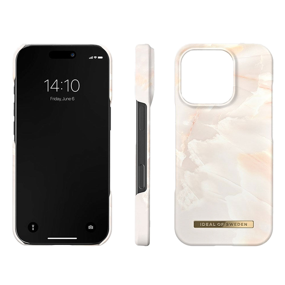 iDeal Fashion Case MagSafe iPhone 16 Pro Rose Pearl Marble