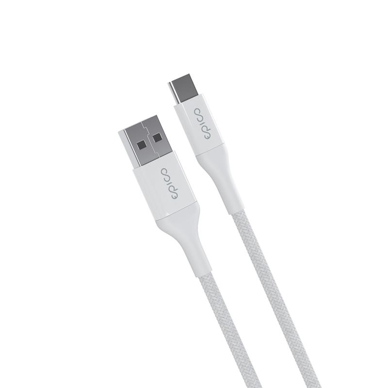 iStores by Epico Braided Cable 0.3m USB-C to USB-A - biely