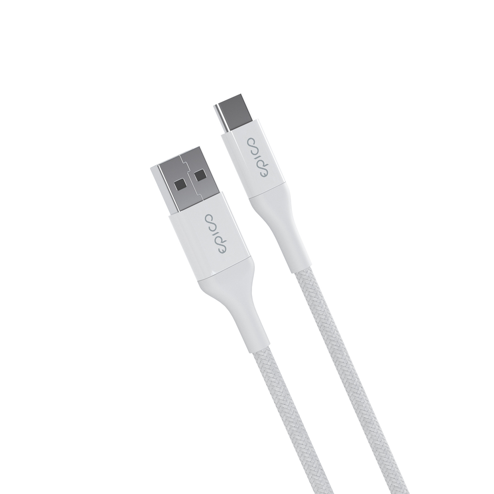 iStores by Epico Braided Cable 1.2m USB-C to USB-A - biely