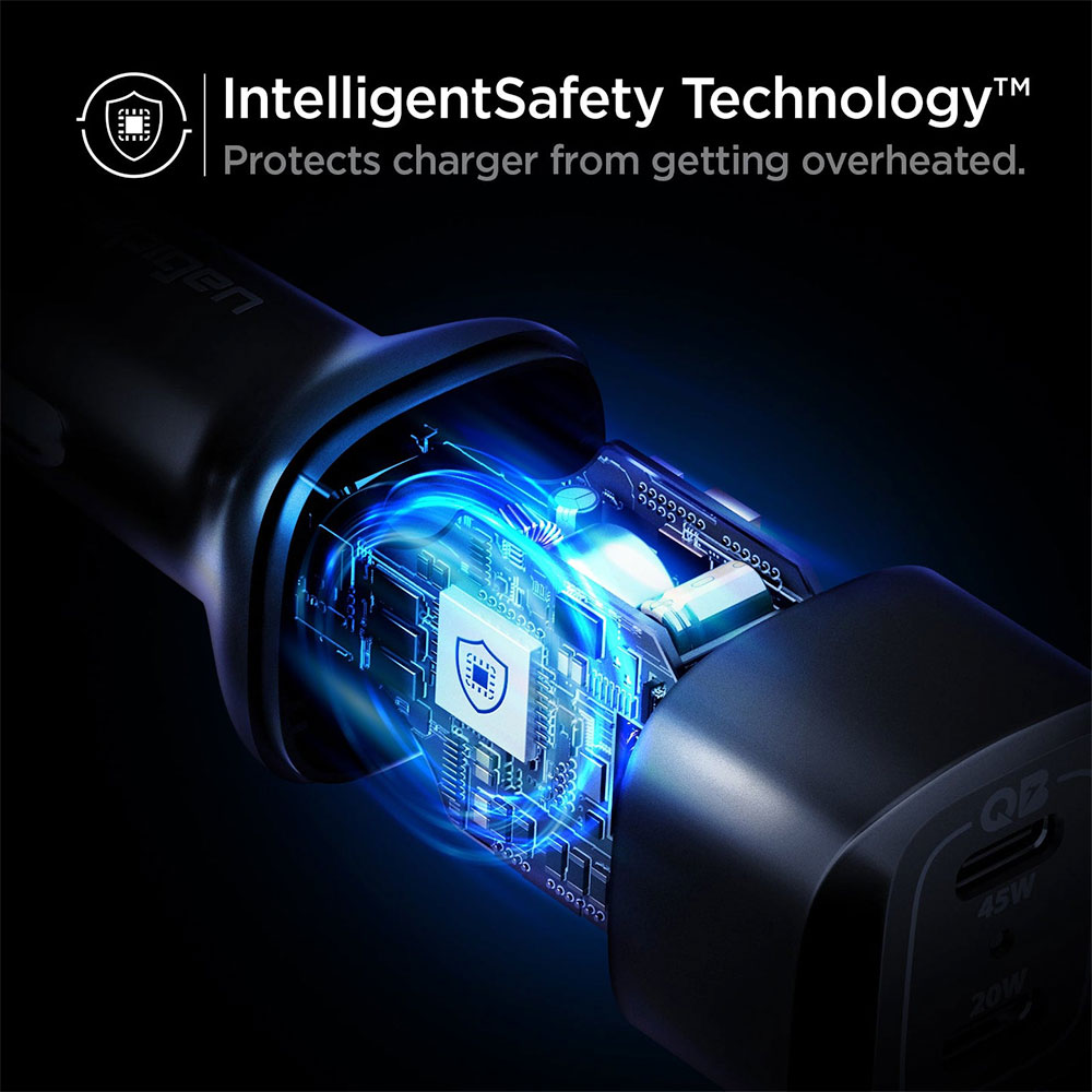 Spigen USB-C Car Charger ArcStation Dual Port 65W - Black