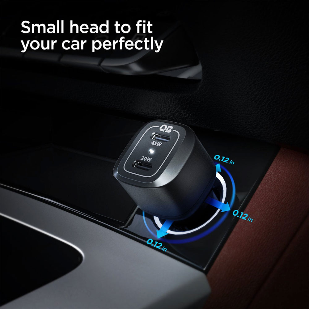 Spigen USB-C Car Charger ArcStation Dual Port 65W - Black