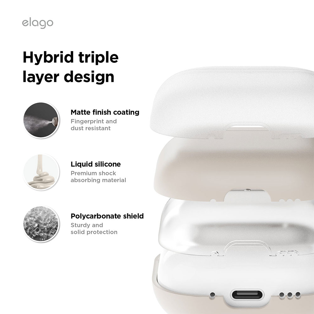 Elago Airpods 4 Liquid Hybrid Case - Black
