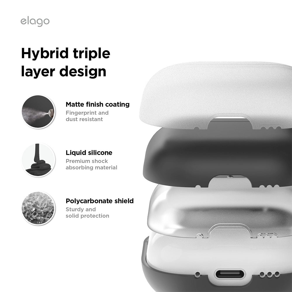 Elago Airpods 4 Liquid Hybrid Hang Case - Black