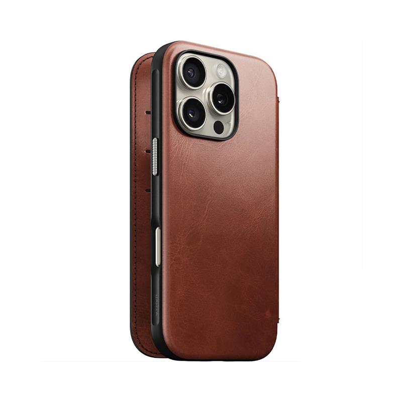 Nomad puzdro Modern Leather Folio Magsafe Horween pre iPhone 16 Pro - Olde Dublin