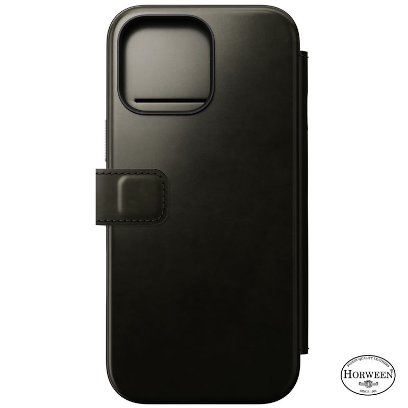 Nomad puzdro Modern Leather Folio Magsafe Horween pre iPhone 16 Pro Max - Green Chrome